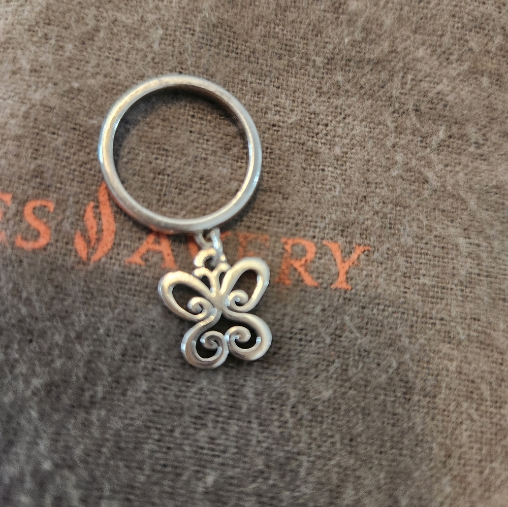 James Avery Butterfly charm dangle ring
